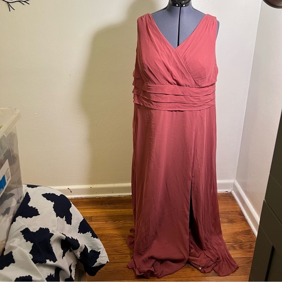 Azazie Nelly Chiffon Bridesmaid Dress Merlot A26 - Picture 3 of 11